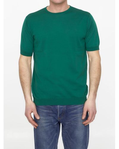 John Smedley Emerald Cotton Sweater - Green
