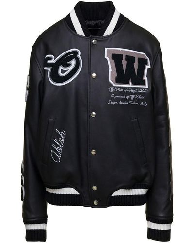 Off-White Bling Patches varsity jacket - Black