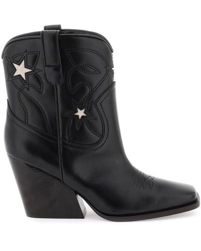 Stella McCartney Cloudy Alter Mat Star Embroidery Cowboy Boots - Black