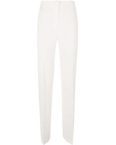 Pinko Pressed-crease High-waisted Trousers - White