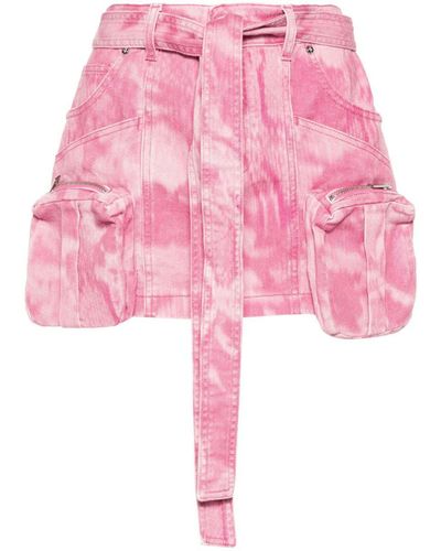 Blumarine Camouflage Print Cargo Mini Skirt - Pink