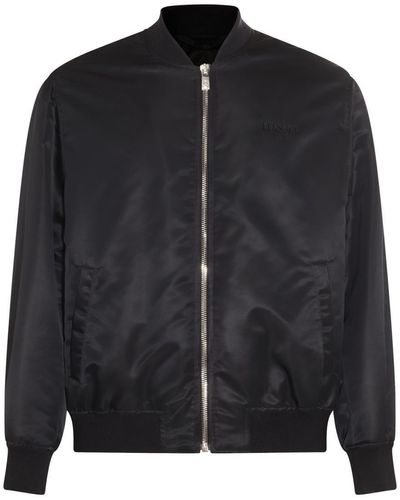 Versace Black And Multicolor Printed Bomber Down Jacket