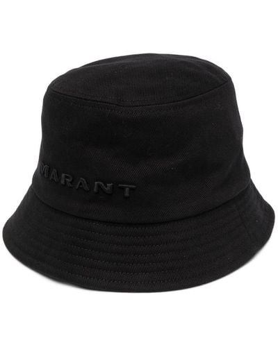 Isabel Marant Haley Embroidered-logo Cotton Bucket Hat - Black