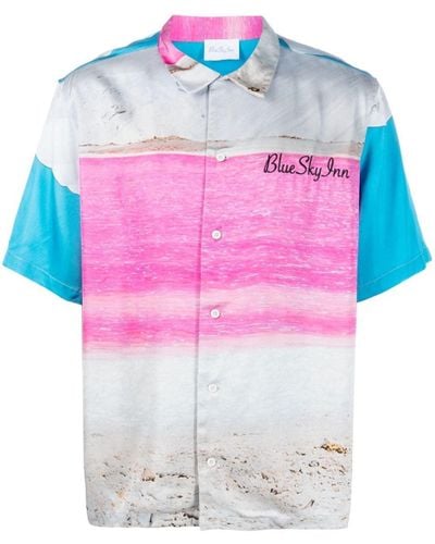 BLUE SKY INN Printed Viscose Shirt - Pink