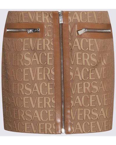 Versace Brown Cotton Blend Skirt