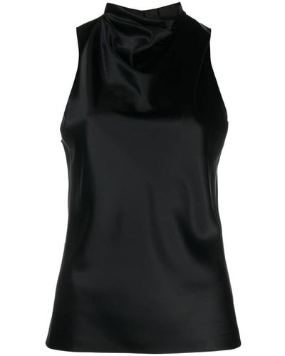 Theory High-neck Satin Tank Top - Black