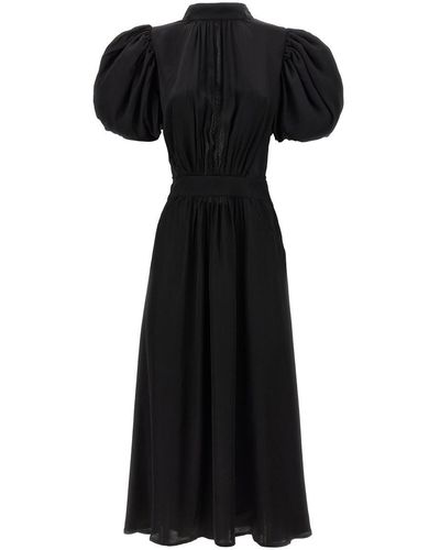 ROTATE BIRGER CHRISTENSEN 'Puff Sleeve Midi' Dress - Black
