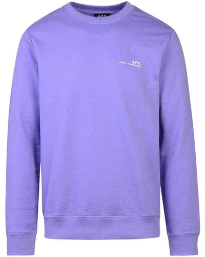A.P.C. Lilac Cotton Sweatshirt - Blue