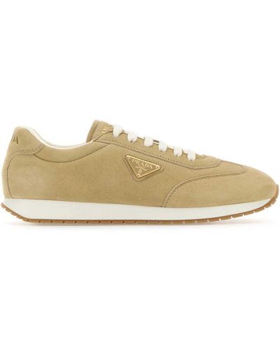 Prada Triangle-logo Lace-up Sneakers - Brown
