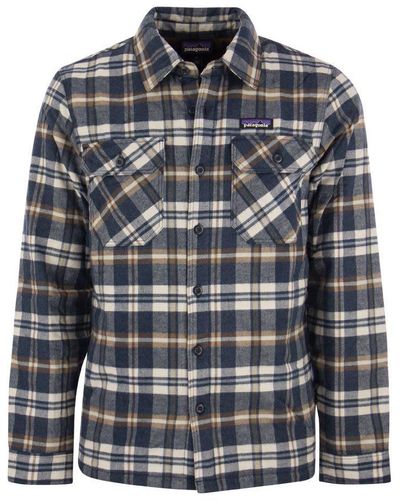 Patagonia Medium Weight Organic Cotton Insulated Flannel Shirt Fjord - Grey
