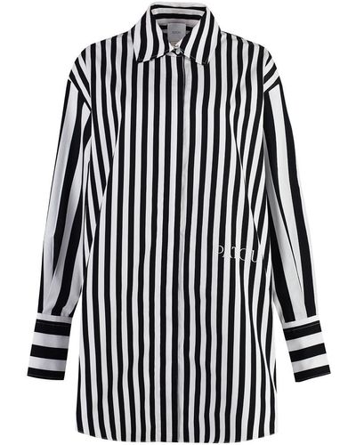 Patou Striped Cotton Shirtdress - Black