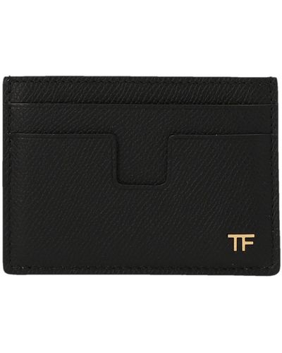 Tom Ford Logo Card Holder Wallets, Card Holders - Black