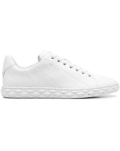 Jimmy Choo Diamond Light Leather Trainers - White