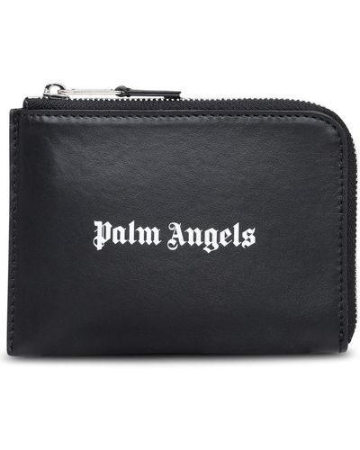 Palm Angels Black Leather Cardholder