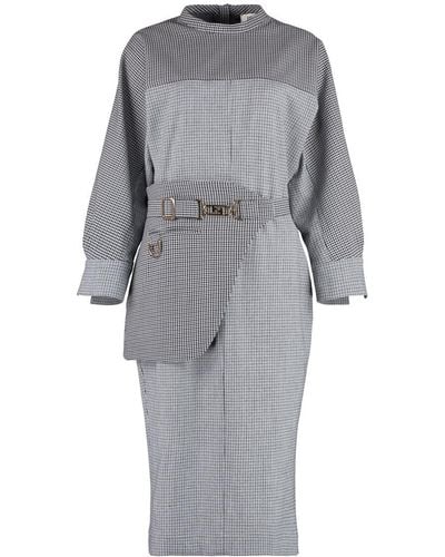 Fendi Dress With Waist Belt - Grey