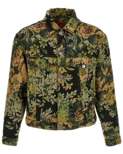 Etro Jacquard Jacket Casual Jackets - Green