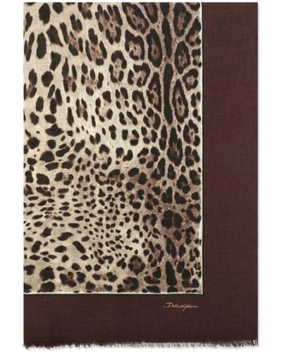 Dolce & Gabbana Leopard-print Silk Scarf - Multicolour
