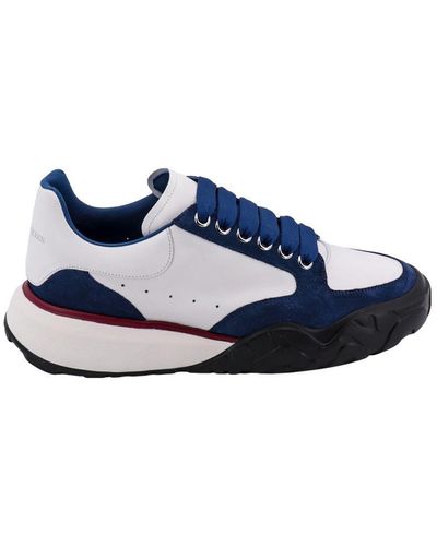 Alexander McQueen Court Panelled Leather Trainers - Blue