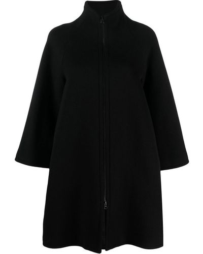 Gianluca Capannolo Wool Blend Oversized Coat - Black