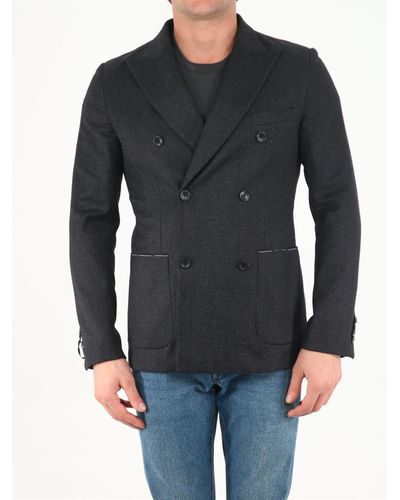 Tonello Double-breasted Jacket - Black