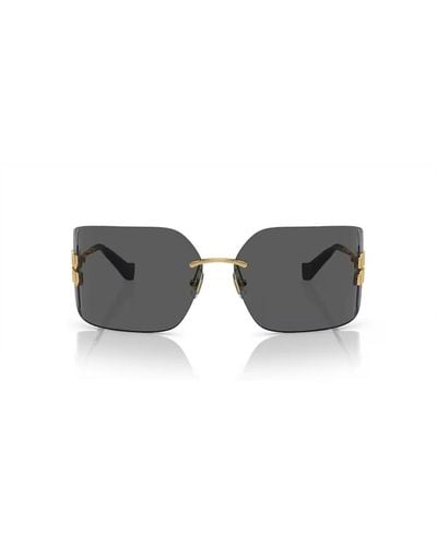 Miu Miu Mu 54ys Square-frame Metal Sunglasses - Gray