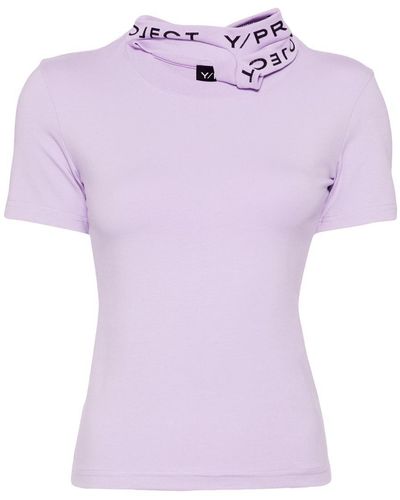 Y. Project Jersey T-Shirt With Logo Print Collar - Purple