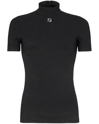 Fendi Short-Sleeved Mock Necklace - Black