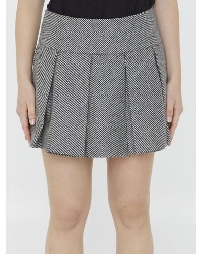 Patou Pleated Miniskirt - Gray