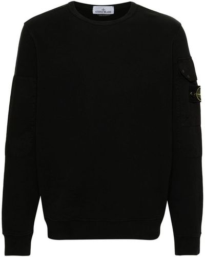 Stone Island Cotton Crewneck Sweatshirt - Black