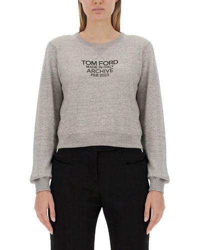 Tom Ford Sweatshirt With Logo - Grey