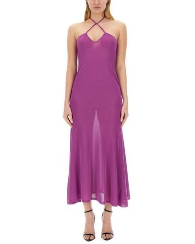 Tom Ford Jersey Halterneck Maxi Dress - Purple