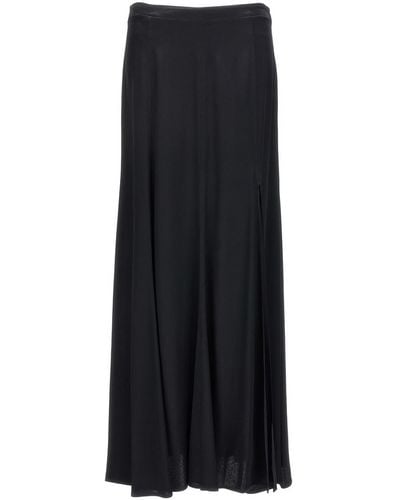 Twin Set Long Satin Skirt - Black