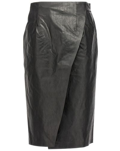 Kassl 'wrap Skirt Oil' Skirt - Gray