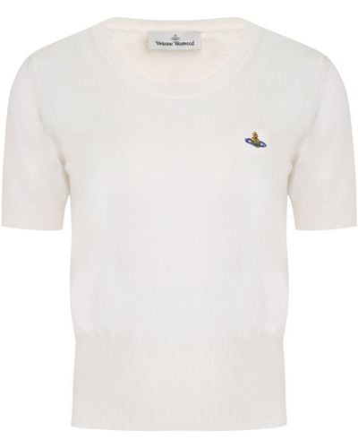 Vivienne Westwood Bea Logo Knitted T-shirt - White