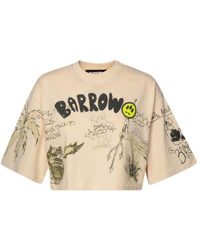 Barrow Beige Cotton T-shirt - Natural