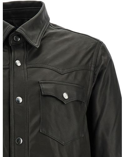 Giorgio Brato Black Western Jacket With Long Sleeve In Smooth Leather Man