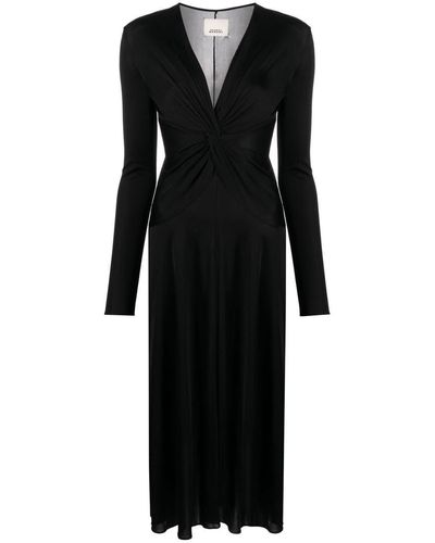 Isabel Marant V-neck Long-sleeve Dress - Black