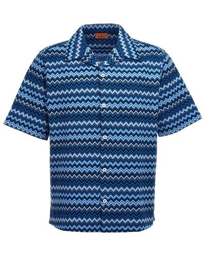 Missoni Short-sleeved Shirt Shirt, Blouse - Blue