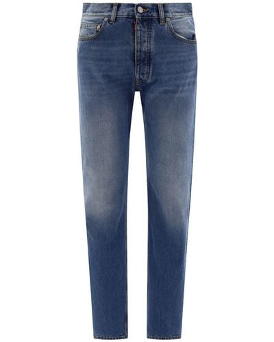 Maison Margiela Jeans With Embroidered Logo - Blue