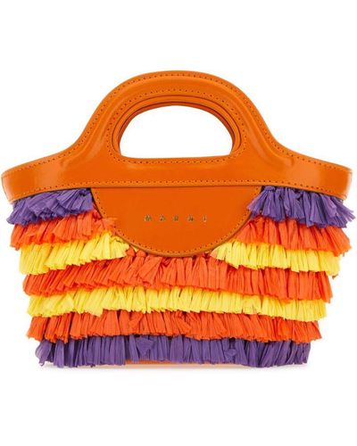 Marni Multicolor Fabric Micro Tropicalia Summer Handbag - Orange