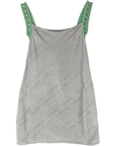 Cormio Knit Short Dress With Letters - Gray
