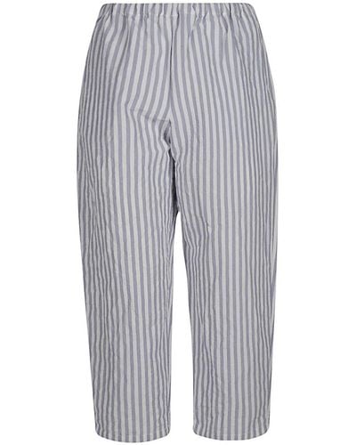 Apuntob Linen And Cotton Blend Pants - Gray