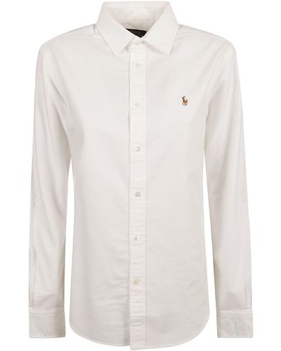 Polo Ralph Lauren Brand-embroidered Regular-fit Cotton Shirt - White