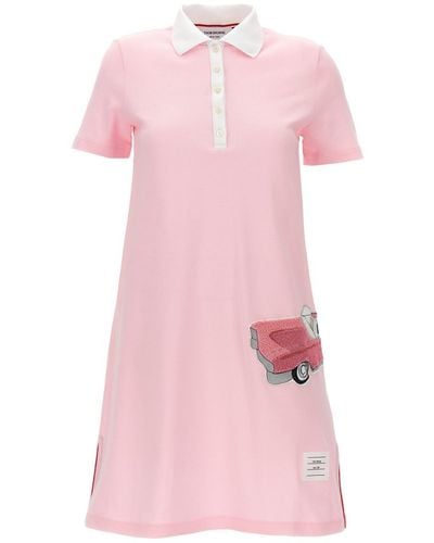 Thom Browne Patch Polo Dress Dresses - Pink