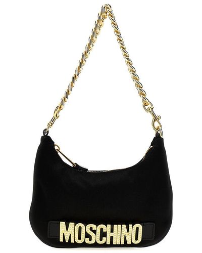 Moschino Logo Handbag Hand Bags - Black