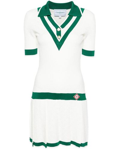 Casablancabrand Short Dress With Jacquard Monogram - Green