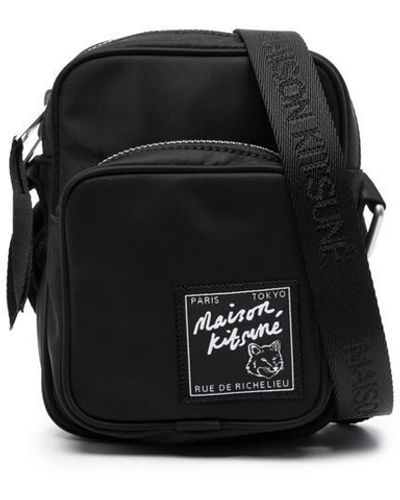 Maison Kitsuné Traveler Shoulder Bags - Black