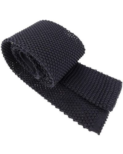 Brunello Cucinelli Silk Knit Tie - Black