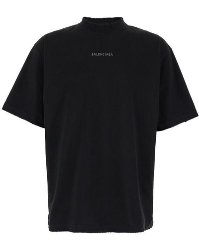 Balenciaga T-Shirt With Back Logo - Black