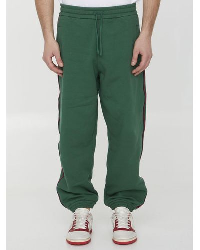 Gucci Cotton Jersey Track Pants - Green